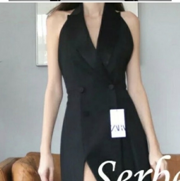 NWT ZARA Black Limited Edition Halter Neck Wrap Dress - Picture 9 of 13